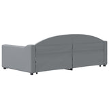 vidaXL Slaapbank met onderschuifbed 100x190 cm stof lichtgrijs