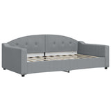 vidaXL Slaapbank met onderschuifbed 100x190 cm stof lichtgrijs