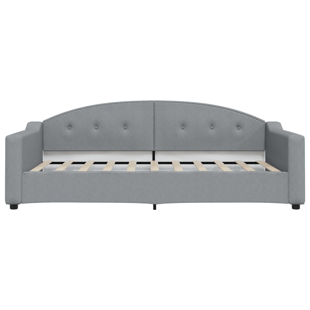 vidaXL Slaapbank met onderschuifbed 100x190 cm stof lichtgrijs