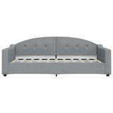 vidaXL Slaapbank met onderschuifbed 100x190 cm stof lichtgrijs