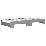 vidaXL Slaapbank met onderschuifbed 100x190 cm stof lichtgrijs