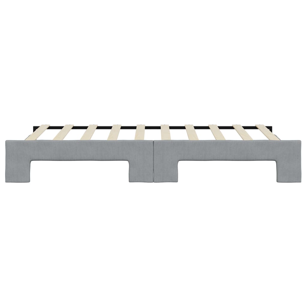 vidaXL Slaapbank met onderschuifbed 100x190 cm stof lichtgrijs