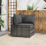 vidaXL Banquette de jardin avec coussins en poly rotin noir