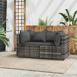 vidaXL Banc de jardin avec coussins 2 pièces poly rotin noir