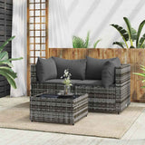 vidaXL Banc de jardin avec coussins 2 pièces poly rotin noir
