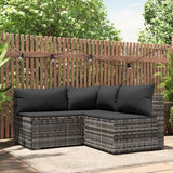 vidaXL Banquette de jardin avec coussins en poly rotin noir