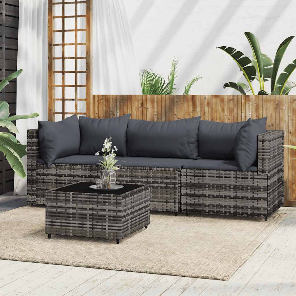 vidaXL Banc de jardin avec coussins 2 pièces poly rotin noir
