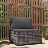 vidaXL Banquette de jardin avec coussins en poly rotin noir