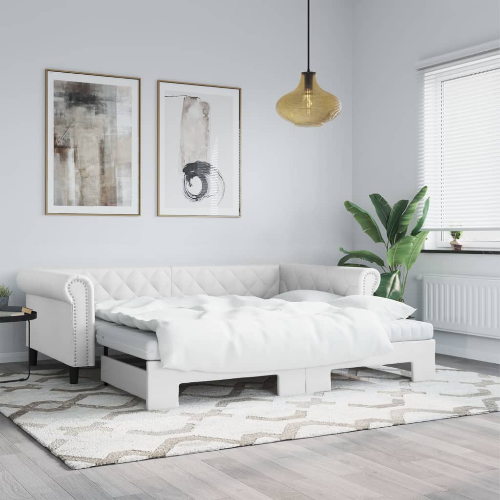 vidaXL Slaapbank met matras 90x200 cm kunstleer zwart