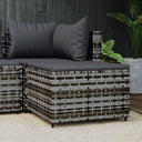 vidaXL Pot de fleurs avec coussins en poly rotin noir