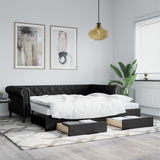 vidaXL Slaapbank met matras 90x200 cm kunstleer zwart