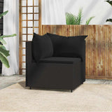 vidaXL Banquette de jardin avec coussins en poly rotin noir