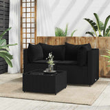 vidaXL Banc de jardin avec coussins 2 pièces poly rotin noir