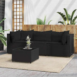 vidaXL Banc de jardin avec coussins 2 pièces poly rotin noir