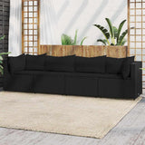 vidaXL Banc de jardin avec coussins 2 pièces poly rotin noir