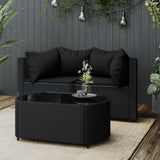 vidaXL Tuinhoekbanken met kussens 2 st poly rattan zwart