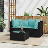 vidaXL Banc de jardin avec coussins 2 pièces poly rotin noir