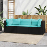 vidaXL Banc de jardin avec coussins 2 pièces poly rotin noir