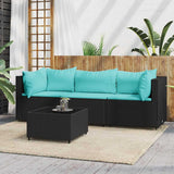 vidaXL Banc de jardin avec coussins 2 pièces poly rotin noir