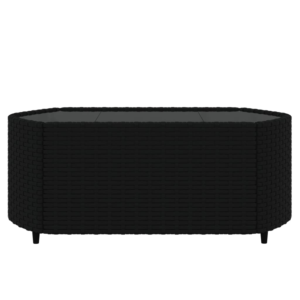 vidaXL 4-delige Loungeset met kussens poly rattan zwart