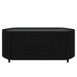 vidaXL 4-delige Loungeset met kussens poly rattan zwart