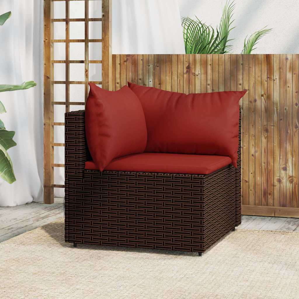 vidaXL Banquette de jardin avec coussins en poly rotin noir