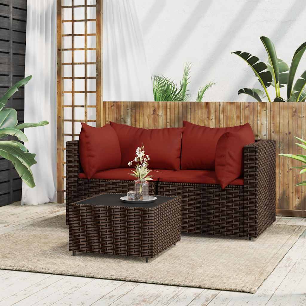 vidaXL Banc de jardin avec coussins 2 pièces poly rotin noir