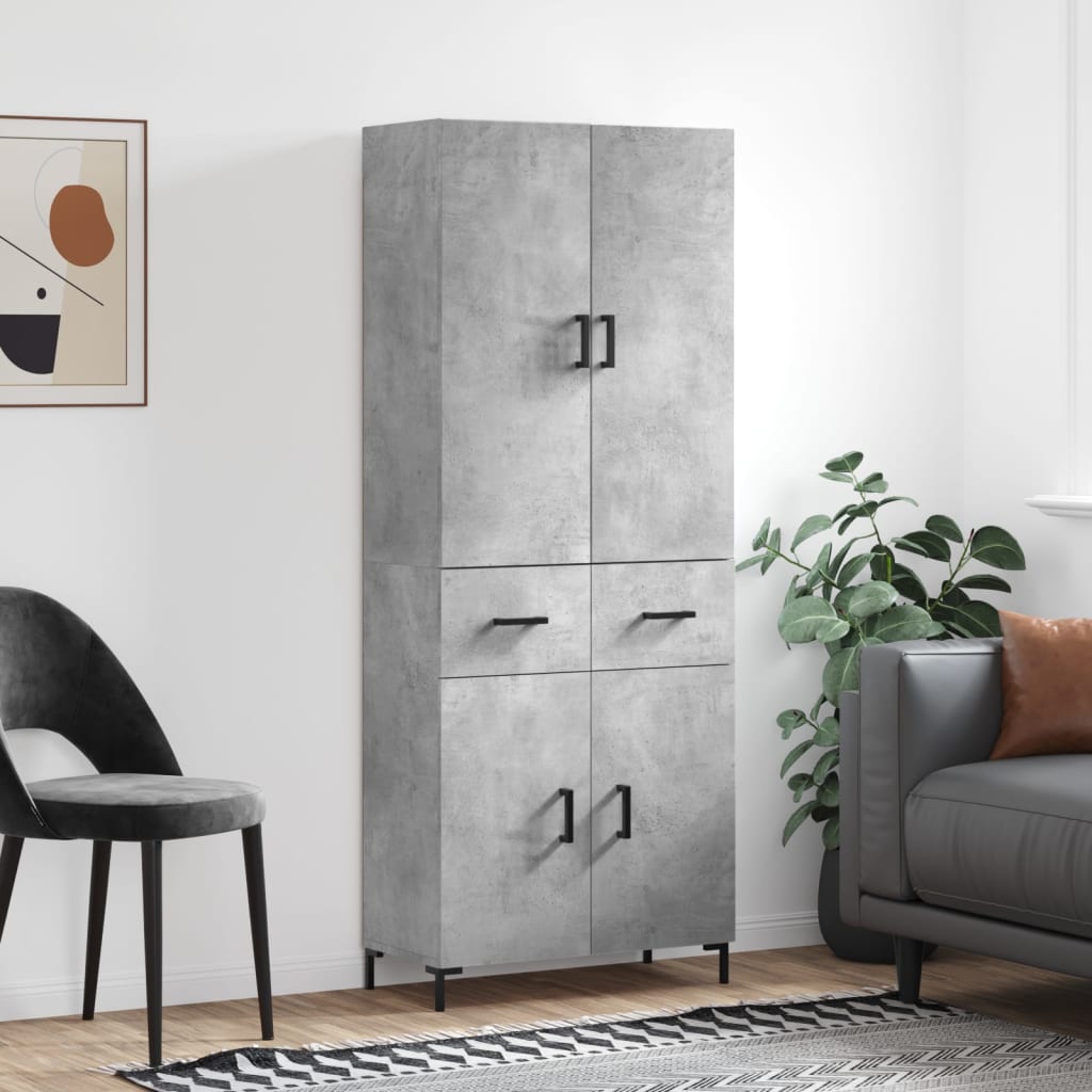 vidaXL Hoge kast 69,5x34x180 cm bewerkt hout sonoma eikenkleurig