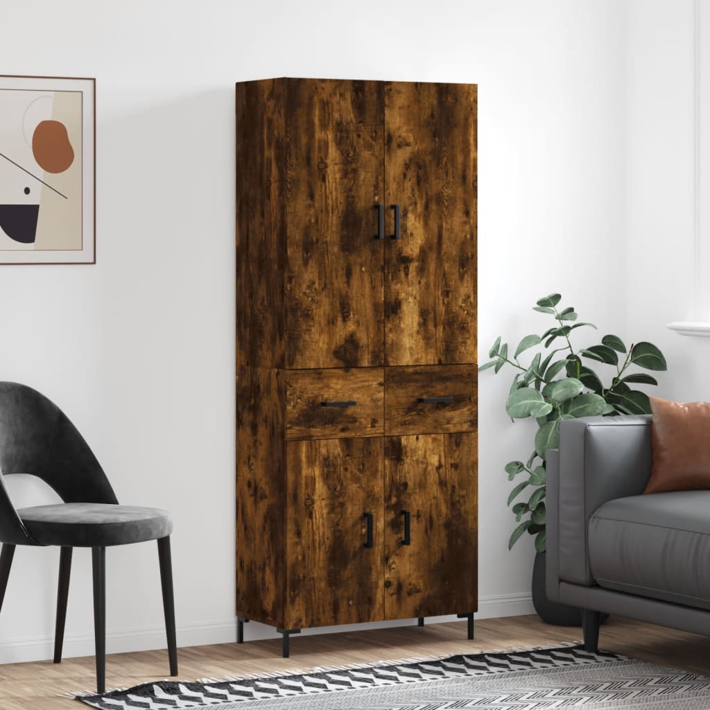 vidaXL Hoge kast 69,5x34x180 cm bewerkt hout sonoma eikenkleurig