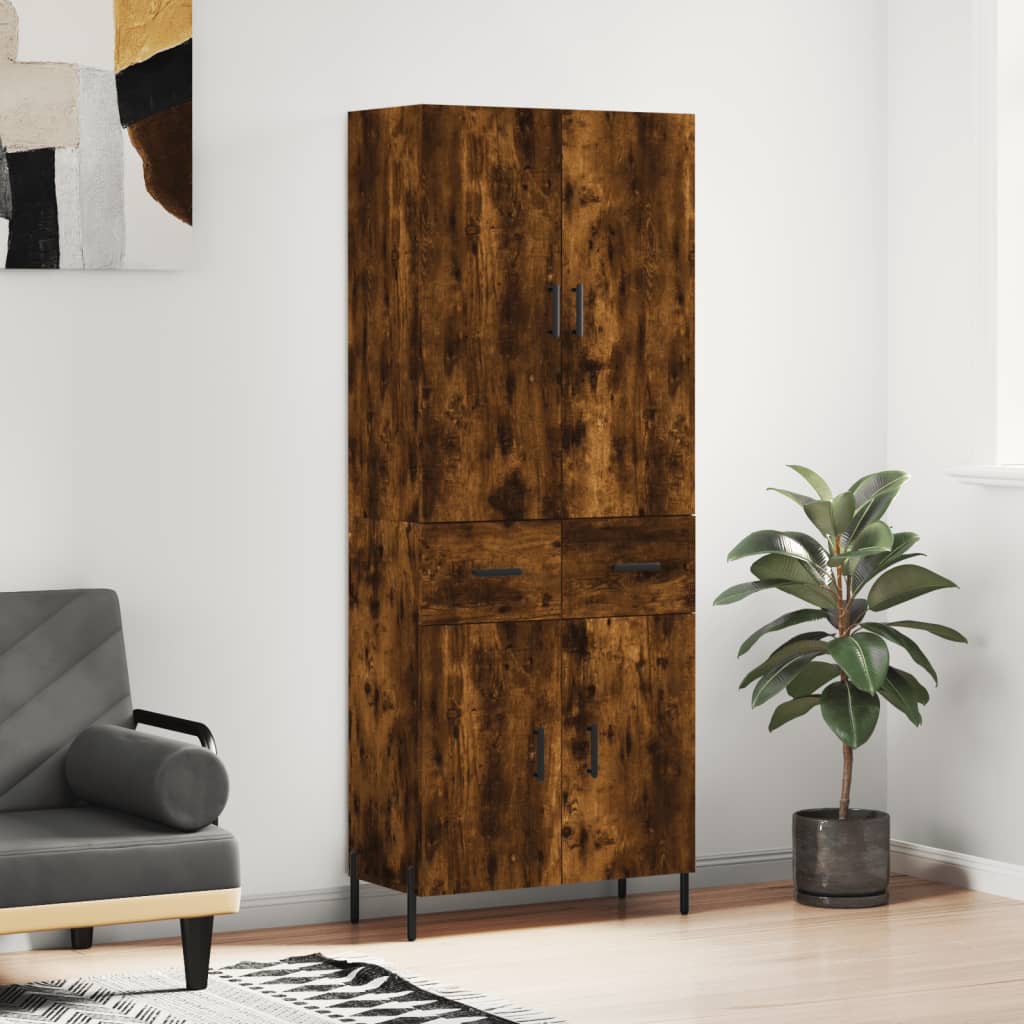 vidaXL Hoge kast 69,5x34x180 cm bewerkt hout wit