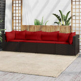 vidaXL Banc de jardin avec coussins 2 pièces poly rotin noir