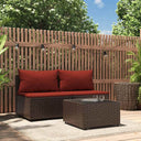vidaXL Tuinmiddenbank met kussens poly rattan zwart