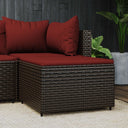 vidaXL Pot de fleurs avec coussins en poly rotin noir