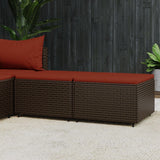 vidaXL Voetensteun met kussen poly rattan zwart