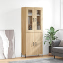 vidaXL Hoge kast 69,5x34x180 cm bewerkt hout wit