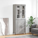 vidaXL Hoge kast 69,5x34x180 cm bewerkt hout wit