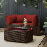 vidaXL Tuinhoekbanken met kussens 2 st poly rattan zwart