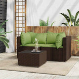 vidaXL Banc de jardin avec coussins 2 pièces poly rotin noir