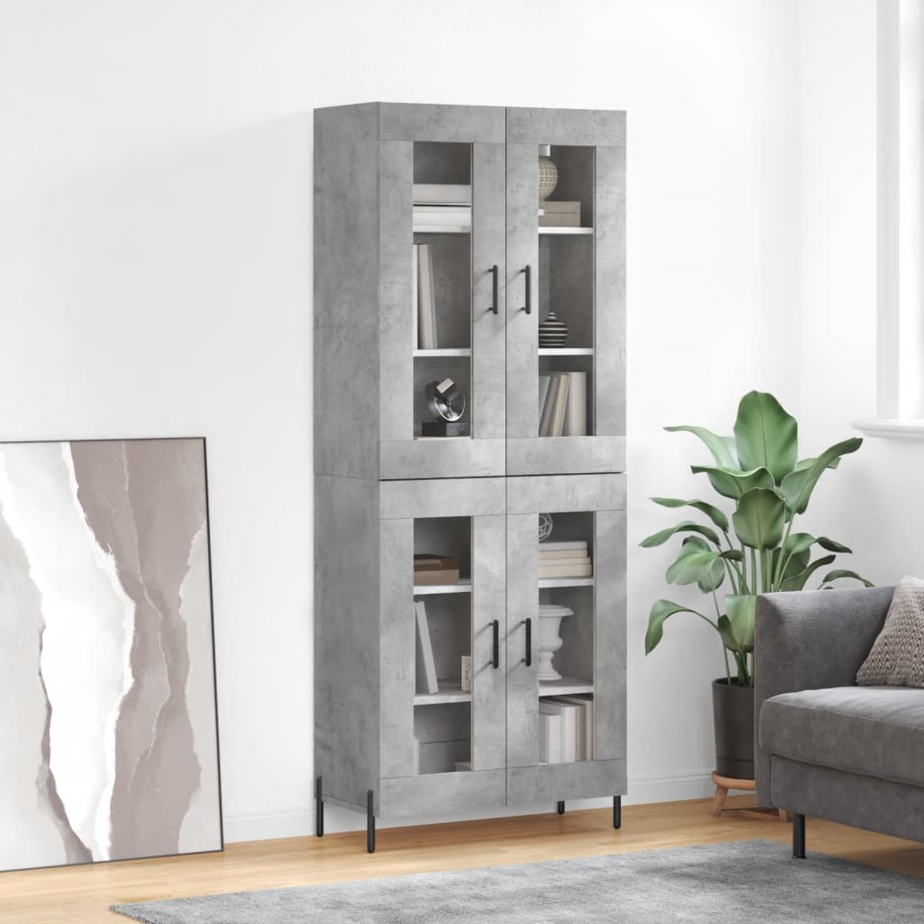 vidaXL Hoge kast 69,5x34x180 cm bewerkt hout wit