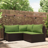 vidaXL Banquette de jardin avec coussins en poly rotin noir