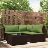 vidaXL Banquette de jardin avec coussins en poly rotin noir