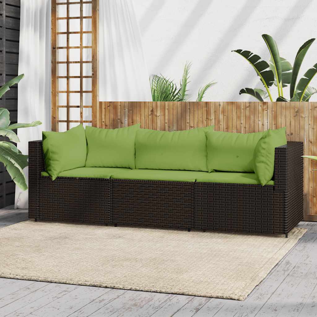 vidaXL Banc de jardin avec coussins 2 pièces poly rotin noir