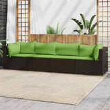 vidaXL Banc de jardin avec coussins 2 pièces poly rotin noir