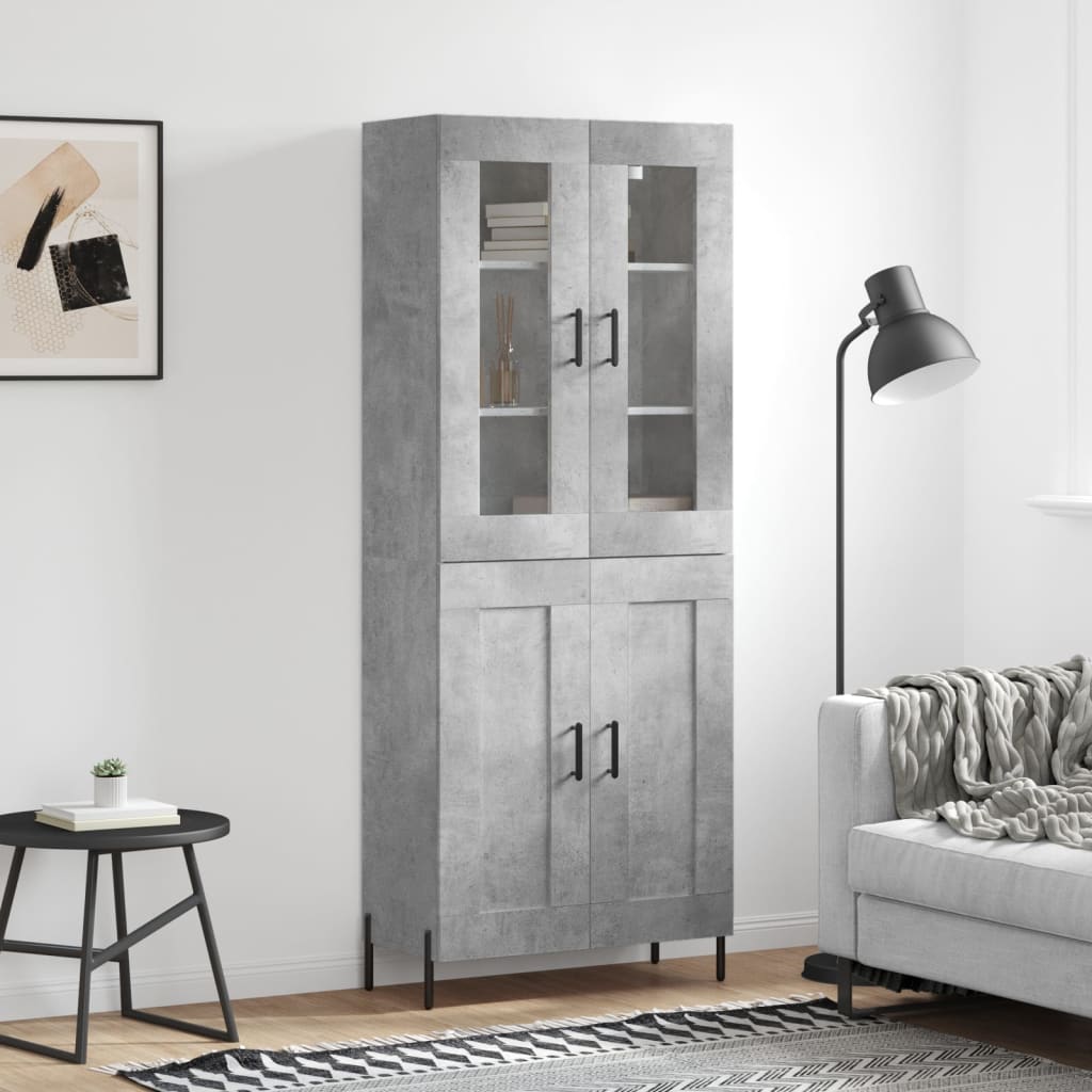 vidaXL Hoge kast 69,5x34x180 cm bewerkt hout wit