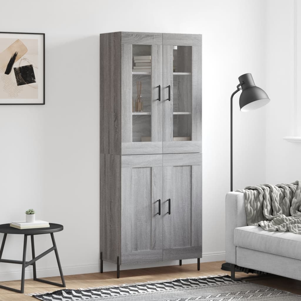 vidaXL Hoge kast 69,5x34x180 cm bewerkt hout wit