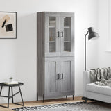 vidaXL Hoge kast 69,5x34x180 cm bewerkt hout wit