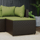 vidaXL Pot de fleurs avec coussins en poly rotin noir