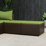 vidaXL Voetensteun met kussen poly rattan zwart