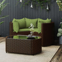 vidaXL 4-delige Loungeset met kussens poly rattan zwart