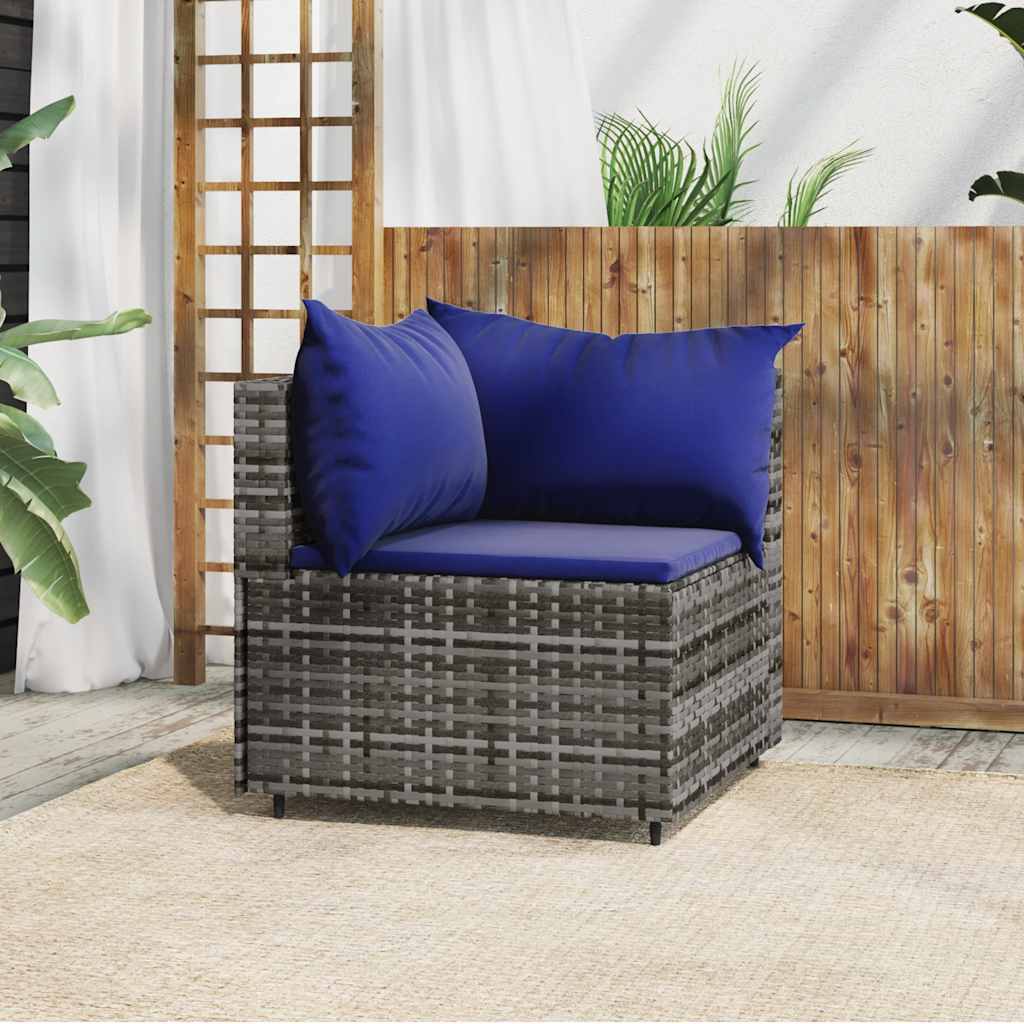vidaXL Banquette de jardin avec coussins en poly rotin noir